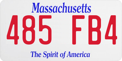 MA license plate 485FB4