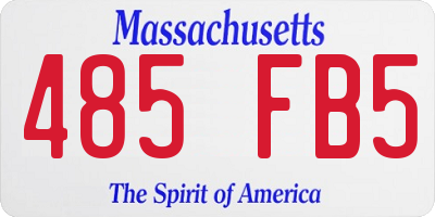 MA license plate 485FB5