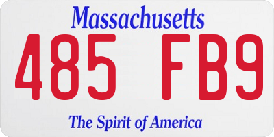 MA license plate 485FB9