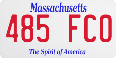 MA license plate 485FC0