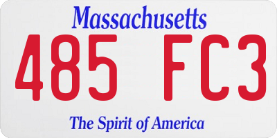 MA license plate 485FC3