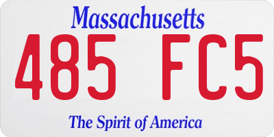 MA license plate 485FC5