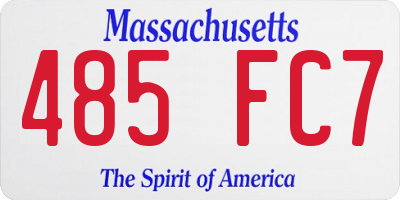 MA license plate 485FC7