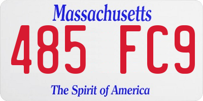 MA license plate 485FC9