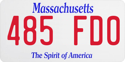 MA license plate 485FD0