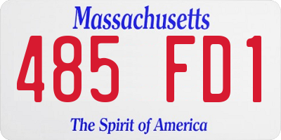 MA license plate 485FD1