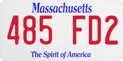 MA license plate 485FD2