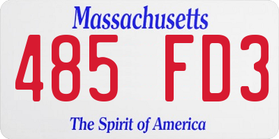 MA license plate 485FD3