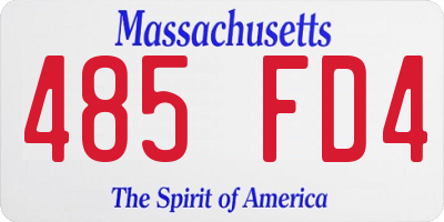 MA license plate 485FD4