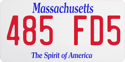 MA license plate 485FD5