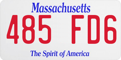 MA license plate 485FD6