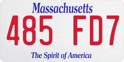 MA license plate 485FD7