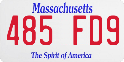MA license plate 485FD9