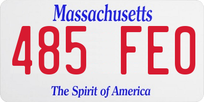 MA license plate 485FE0