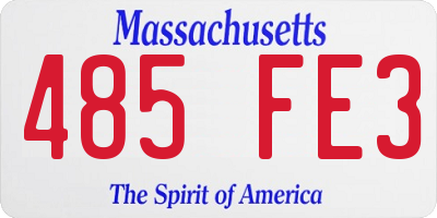 MA license plate 485FE3
