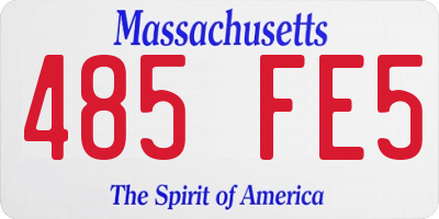 MA license plate 485FE5