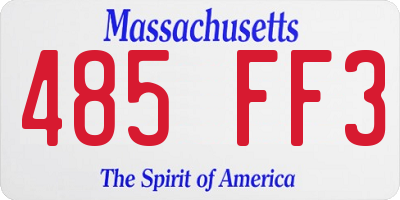 MA license plate 485FF3