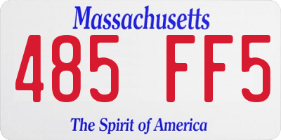 MA license plate 485FF5