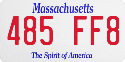 MA license plate 485FF8