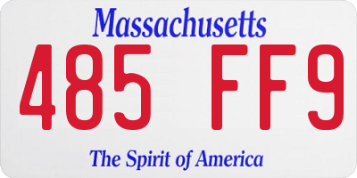 MA license plate 485FF9