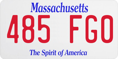 MA license plate 485FG0