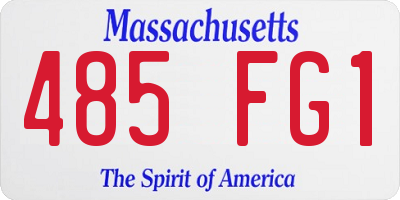 MA license plate 485FG1