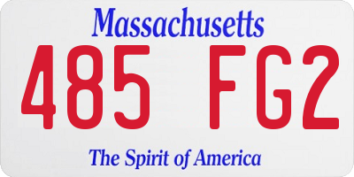 MA license plate 485FG2