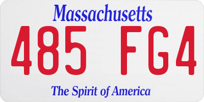 MA license plate 485FG4