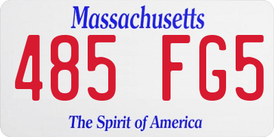 MA license plate 485FG5