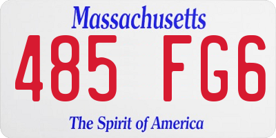 MA license plate 485FG6