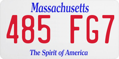 MA license plate 485FG7