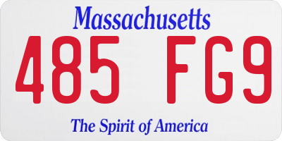 MA license plate 485FG9