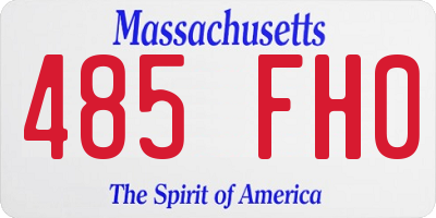 MA license plate 485FH0