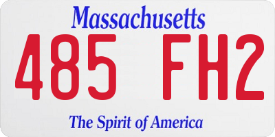 MA license plate 485FH2