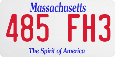 MA license plate 485FH3