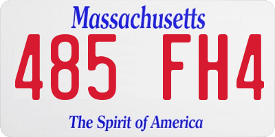 MA license plate 485FH4