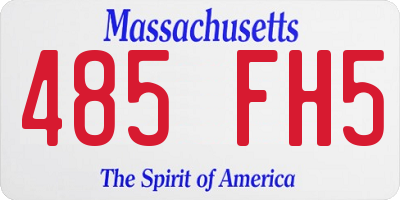 MA license plate 485FH5
