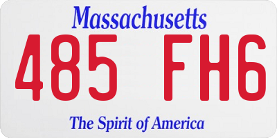 MA license plate 485FH6