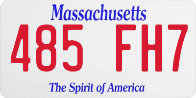 MA license plate 485FH7