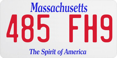 MA license plate 485FH9