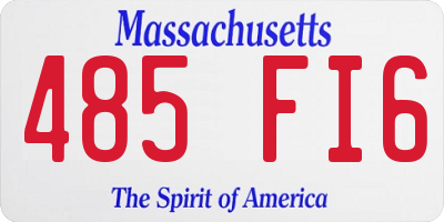 MA license plate 485FI6