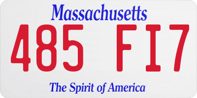 MA license plate 485FI7
