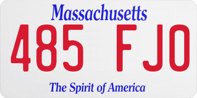MA license plate 485FJ0