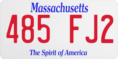 MA license plate 485FJ2