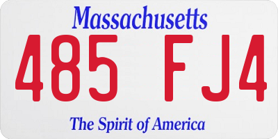 MA license plate 485FJ4