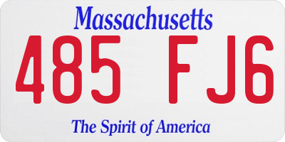 MA license plate 485FJ6