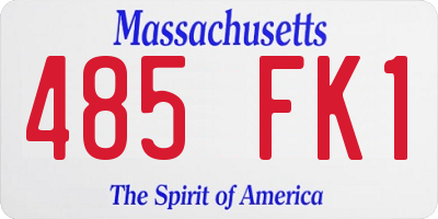 MA license plate 485FK1