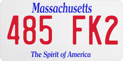 MA license plate 485FK2