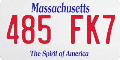 MA license plate 485FK7