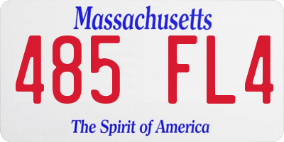 MA license plate 485FL4
